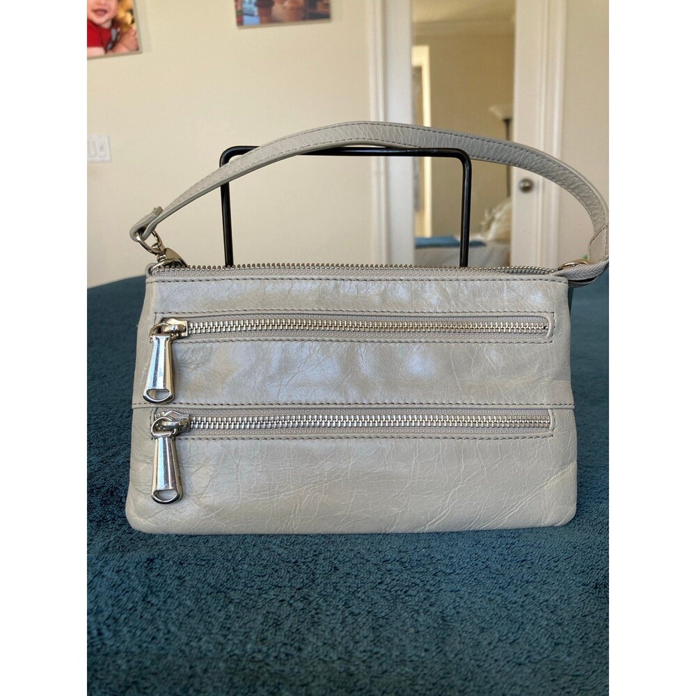 Hobo The Original Cristel Convertible Wristlet Gray Leather 3 Zip gray